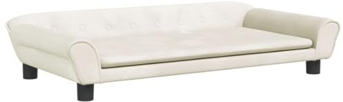 vidaXL Hundebett, Hundekissen mit weicher Polsterung, Hundesofa Hundecouch für kleine Hunde Haustiere, Haustierbett Katzenbett, Creme Samt