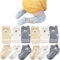 MUSLONG Baby Krabbeln 3 Paar Baby Knieschoner & Socken, Anti Rutsch Krabbelhilfe mit Gummipunkte Krabbelschoner Stulpen Knieschützer für Kleinkinder 6-12 Monate
