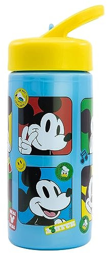 CARTOON Gourde avec bec pliable Mickey Disney bouteille pour enfants en plastique réutilisable BPA Free 410 ml