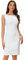 Allegra K Robe Fourreau Femme sans Manches Robes Business de Bureau Décontractées à Col Bateau Robe Midi Moulante Cocktail Blanc XL