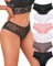 ALL OF ME 6er Pack Unterhosen Damen Spitze Sexy Unterwäsche für Frau Brazilian Slip Damen Dessous Brasilien Frauen Hipster Bequem Underwear Nahtlos Spitzen Mehrpack S-XL