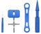MARKELL Rollen-Reparatur-Werkzeug-Set für Angelrollen-Wartung, Spulen-Demontageschlüssel, Blau