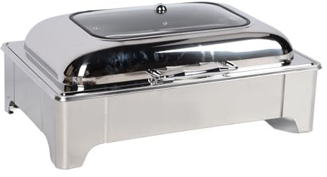 Server per Buffet e Scaldavivande, Scaldavivande a Buffet a Temperatura Regolabile con Coperchio Visibile, Stazione Scaldavivande Portatile con Piastra Riscaldante in Acciaio (1