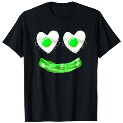 Green Chicken Egg Ham Smile Face Brunch Breakfast Costume T-Shirt