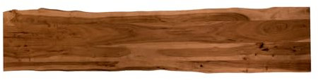 SAM Holzplatte 200x40 cm Emilio, Tischplatte aus Akazienholz massiv + nussbaumfarben, Baumkanten-Platte für Heimwerker, geeignet für Arbeitsplatten, Tische & Fensterbretter