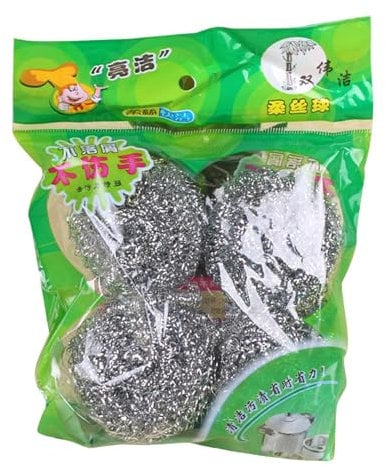 Stahl-Scheuerball – Stahlwolle-Topfschrubber, Draht-Geschirr-Reinigungsball | Edelstahl-Scheuerschwamm aus Metalldraht, Schwamm für Utensilien, Küchengeschirr, Reinigungswerkzeug zur Entfernung