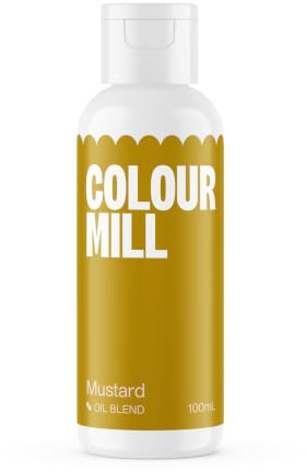 Colour Mill Oil Blend Lebensmittelfarbe Ölbasis, Mustard, 100 ml | Hochkonzentriert, Leuchtende Farben, Geeignet für Buttercreme, Schokolade, Kuchenteig, Ganache und Zuckermassen