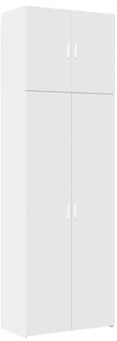 Willood Highboard Weiß 80x42,5x249 cm Holzwerkstoff Geeignet für Küche, Wohnzimmer, Schränke 80cm breit - sechs Fächer(249cm)