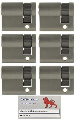 6x Halbzylinder 40 mm 30/10 gleichschließend inkl. 30 Schlüssel mit Schlüsselkarte