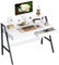 CubiCubi Computertisch mit 2 Schubladen, 120 cm Homeoffice-Schreibtisch mit Monitorständer, Arbeitstisch, Weiß