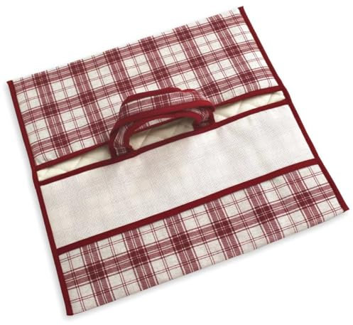 hobbymio.it Borsa porta vivande in tessuto da ricamare a punto croce, Porta Torte da ricamare a Punto Croce, Porta Torte da trasporto in Tessuto Trapuntato, tela aida (149 Scozzese bordeaux)