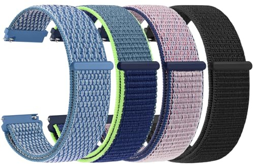 Amzpas Nylon Uhrenarmband 22mm 20mm 18mm Armband mit Schnellverschluss, Klettverschluss und Schnellverstellung Geflochtenes Uhrenarmbänder, Universelles Ersatzarmband für Smartwatch Traditionelle Uhr