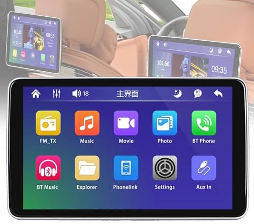VNATWGOO 10.1 Car Seat TV, Car Headrest Monitor, Back Seat Touch Screen, Support Phone Mirror Projection & Carplay & Android Auto