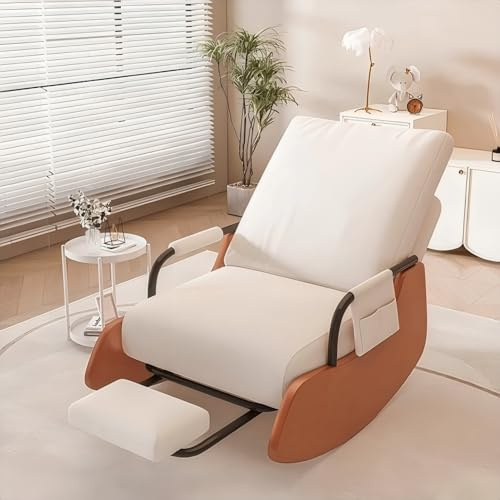 BTSAE Schaukelstuhl, Schaukelsessel, Sessel mit Fußstütze, Schaukelstühle mit 3-Fach Verstellbare Rückenlehne, Lesesessel Bequem, Weicher und Elastischer Schaukelstuhl für Wohnzimmer, Schlafzimmer