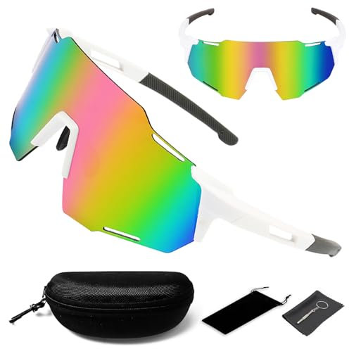 Sonnenbrille Fahrradbrille, Schnelle Brille Sonnenbrille, Radbrille Radsportbrillen, Polarisierte Sport Sonnenbrille, Winddicht UV 400 Schutzbrille, für Outdooraktivitäten Wie Radfahren Ski Klettern