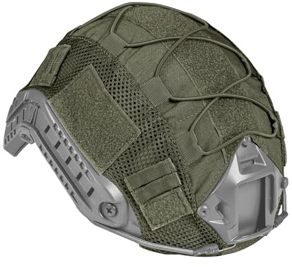 IDOGEAR SPORTS Tactical Helmet Cover for Fast Helmets - Camo M/L Size - Durable 500D Nylon Tactical Gear for Airsoft, Paintball, Hunting(Ranger Green)