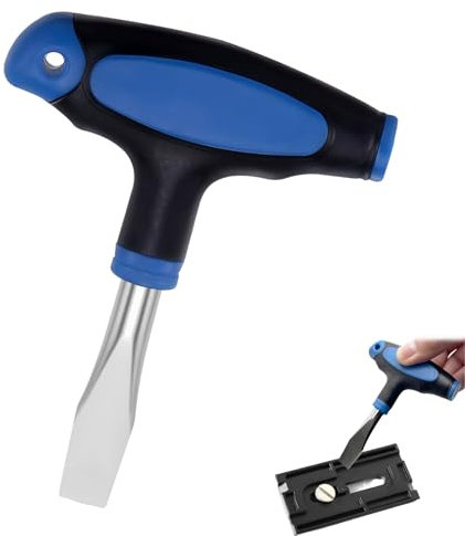 T Handle 9mm Large Flat Head Screwdriver, Ergonomic Handle Flathead Screwdriver, Easy to Use for Film Sets (Blue & Black)