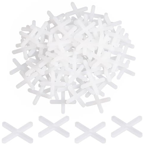 SYEYCW 500 Pcs Tile Spacers 3mm, White Slab Spacers, Plastic Cross Shaped Spacers, Wall Floor DIY Paving Tiling for Accurate Positioning, Ceramic Tile Installation Tools, for Fixing Mat Tile Leveling