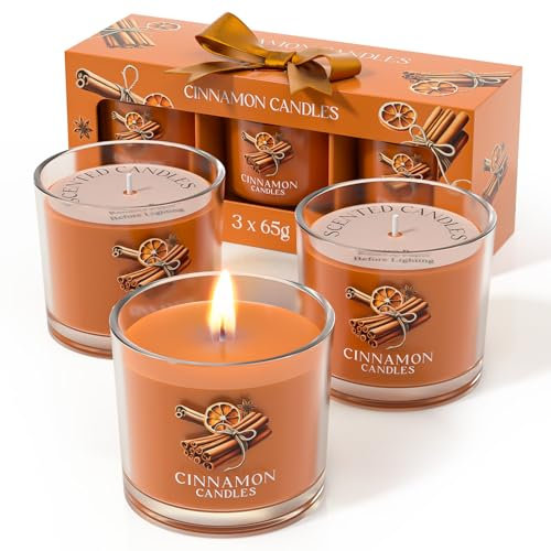 CHILLFLAME Zimtkerzen-Geschenkset für Sie, Geburtstagsgeschenke für Frauen, Kerzen Geschenke für Frauen und Männer (Farbe, 200g)