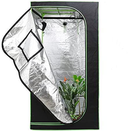 Ollewiellan Growzelt 100x100x200 cm – Indoor-Growzelt wasserdicht mit transparentem PVC-Fenster – Growtent Zuchtzelt für Hydrokulturen zur Pflanzenzucht