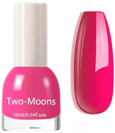 Hot Pink Nail Polish,Bright Neon Pink Nail Varnish,Classic Pink Glossy Color Fast Drying High Shine and High Coverage Nail Polish,pink Lacquer Shiny Color for Nail Art