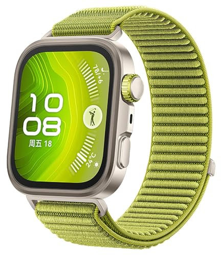 GIOPUEY Correas Compatible con Huawei Watch Fit 4 Pro/Fit 4/3, Correa tejida de nailon suave [unisexo] [Transpirable] - Green