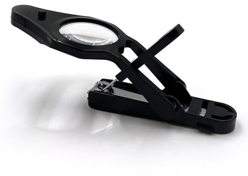 SUIOPPYUW Verbessertes Präzisionstrimmen mit LED Lichtlupe, Nagelknipser für ältere Menschen und Kinder, LED Lupe, Schwarz