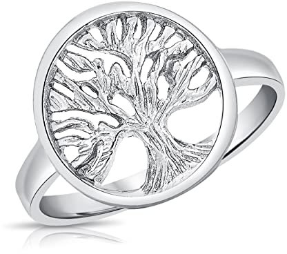 DTPsilver® Bague en Argent Fin 925 - Arbre de Vie