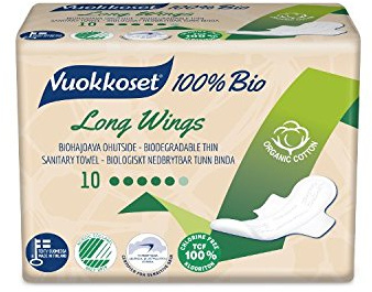 Vuokkoset Damenbinde Lange Flügel, 10 Stück