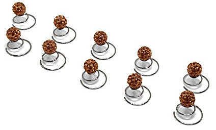 10 x Straß Curlie Curlies Premium - Brauthaarschmuck, Haarschmuck | Set – Beige