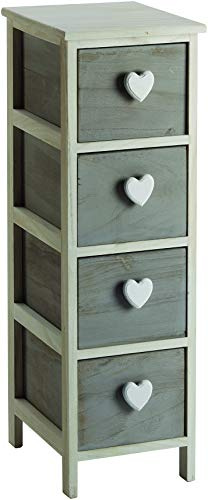 King Collection King Home Kommode mit Herz, grau/weiß
