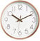 Topkey Wall Clock 12 Silent Non Ticking Arabic Numeral Clock Round Decorative Wall Clock for Living Room, Bedroom, Kitchen (Battery Not Included) Rose Gold
