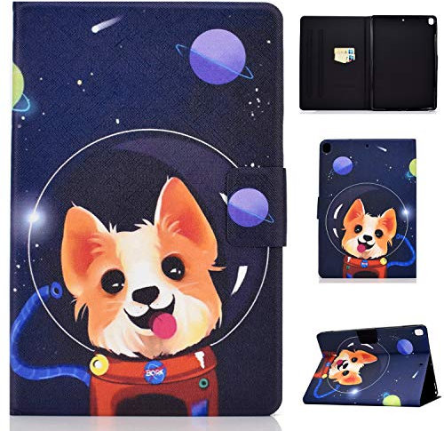 Bspring Hülle Kompatibel mit iPad 10,2 2019 Hülle für iPad 7. Generation/iPad Pro 10.5/ iPad Air 3 - Ultradünnes Smart Case mit Auto Schlaf/Wach Funktion,Weltraumhund