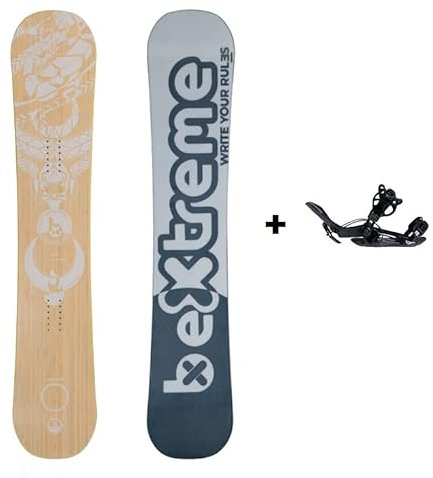 Tabla Snowboard BeXtreme Vocatus 151cm All Mountain con Fijaciones SP Private. Freestyle y Freeride polivalente. Snow de Bambu y Madera para Hombre y Mujer. (Fijaciones SP 45-47 EU, 152cm)