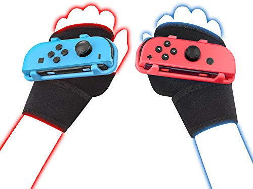 Switch Just Dance JoyCon Handschlaufe, Box-Design, freie Hände, frei tanzen mit Rhythmus, Switch Just Dance 2024, 2023, 2022, 2021, 2020, Blau und Rot