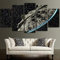 YUANJUN Puzzle 5 TLG Kunstdruck Modern Wandbilder Design Tapete Eingerahmt Bilder Drucke Leinwand Wandkunst Wohnkultur Gem?Lde Poster Mehrteilig XXL Raumschiff Star-Wars Millennium Falcon