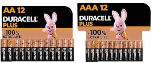 Duracell Batterie Plus AA+AAA (Confezione da 24) - Alkaline 1.5V - Fino al 100% di extra durata - Soddisfano i requisiti dei dispositivi moderni - 0% Plastica nel pacco - LR6/LR03 MN1500/MN2400
