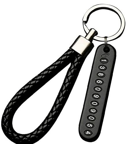 Anti-lost Car Key Chain Phone Number Card Keyring Phone Number Plate Key Ring Auto Vehicle Key Ring Car Accessories