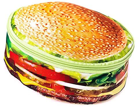 Hamburger Mäppchen Federtasche Schlamperbox Federmäppchen Schüleretui Karpfen Stiftemappe grün braun Burger, Beefburger [008]