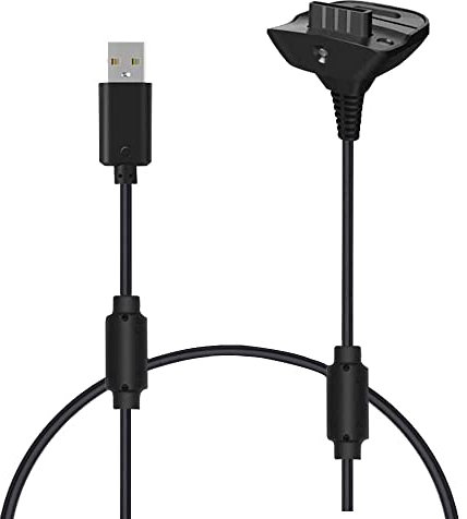 Cavo di ricarica per controller di gioco wireless Xbox 360 Cavo caricabatterie remoto nero (1)