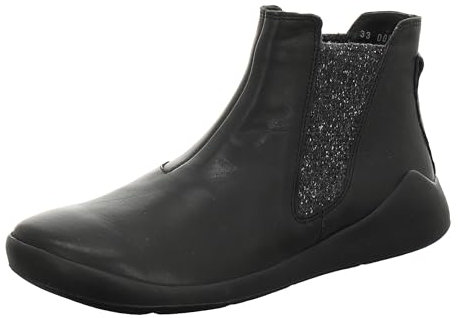 THINK! Damen DUENE Leder gefütterte nachhaltige Chelsea-Boots, 0000 SCHWARZ, 37 EU