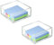 WORHE Acryl Zettelbox, Acrylic Notizbox Transparent, Stilvoller Schreibtisch Organizer für Notizzettel, Papier und Zettel, Notitzpapier Halter 10x10x4,5cm, 2 Stück (BQ201)