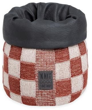 Knit Factory - Basket Block - Ecru/Rust - 25 cm