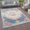 Paco Home Outdoor Teppich Wetterfest Wohnzimmer Balkon Küche Schlafzimmer Orient Muster Modern Bordüre Blau Beige, Grösse:160x230 cm