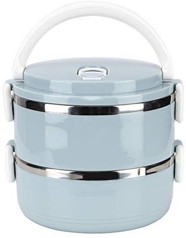 Thermo Lunchbox, Bento Box, Isolierte Bento Lunchbox für Kinder und Erwachsene, Auslaufsicheres Thermofach,Lunch-/Snackbox, Lebensmittelbehälter aus Edelstahl für Arbeit, Kinder(Double layer)