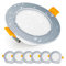 EMOS Exklusiver Einbaustrahler LED Spots 230V, 5W, 500lm, 3000K Warmweiß | Set Mit 6 Downlight Spots Für Badezimmer, Wasserdicht IP54 | Einbaustrahler 230V, Rund Ø 95mm, Ultra Flach, Silber
