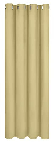 WOLTU Verdunklungsvorhang Blickdicht Gardinen mit Ösen Thermovorhang Kälteschutz Wärmeschutzvorhang Zweifarbig Vorhänge Ösenschal Fenstergardinen Wohnzimmer Schlafzimmer 140x225cm Champagner (1 Stück)