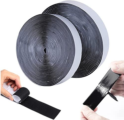 Feltro Adesivo Forte Biadesivo, 8 metri x 25 mm Hook and Loop Tape,Feltro Adesivo Forte Tessuto Nastro autoadesivo per Zanzariere, Cucina, Ufficio, Lavori di Casa, fai da te, Lavori Manuali