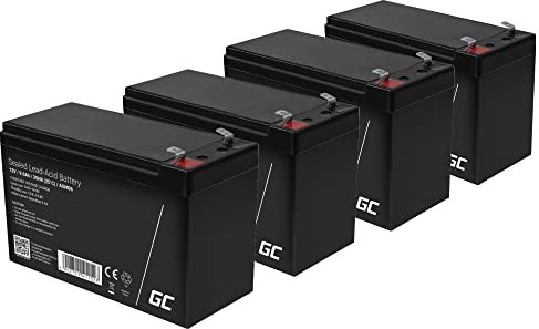 Green Cell® Ersatzakku kompatibel mit APC RBC8 4X 12V 9Ah AGM Batterie Vlies Bleiakku Wartungsfrei Versorgungsbatterie Lead-Acid Akku passend für USV UPS APC SU1400RM SU1400RMBX120 SU1400RMNET