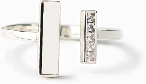 to My Best Friend - Thick & Thin Ring, Mother Daughter Thick and Thin Ring, Love Between is Everlasting, S925 Sterling Silver Adjustable Christmas Birthday Jewellery Gift for Women Girls (Silver,8-10)